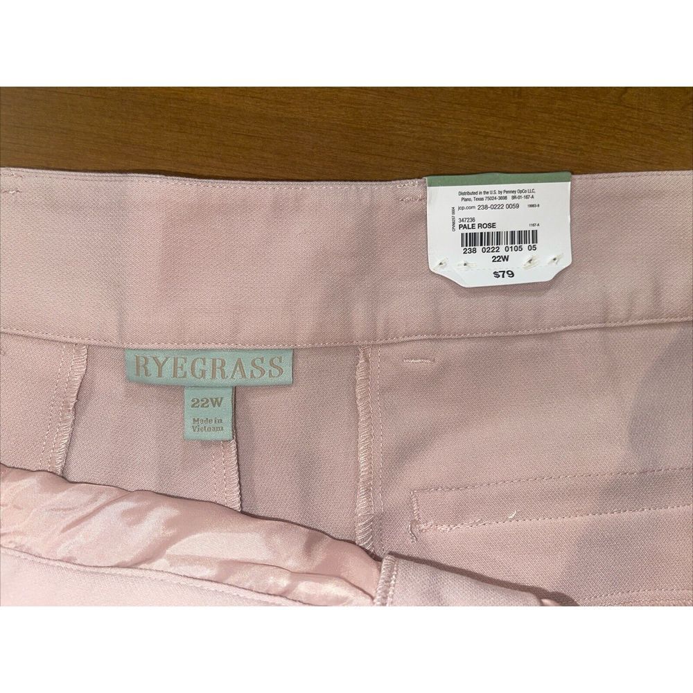 Ryegrass Pants‎ Women 22 Pale Rose Mid Rise Wide Leg Dressy Fancy Sophisticated - Picture 8 of 9